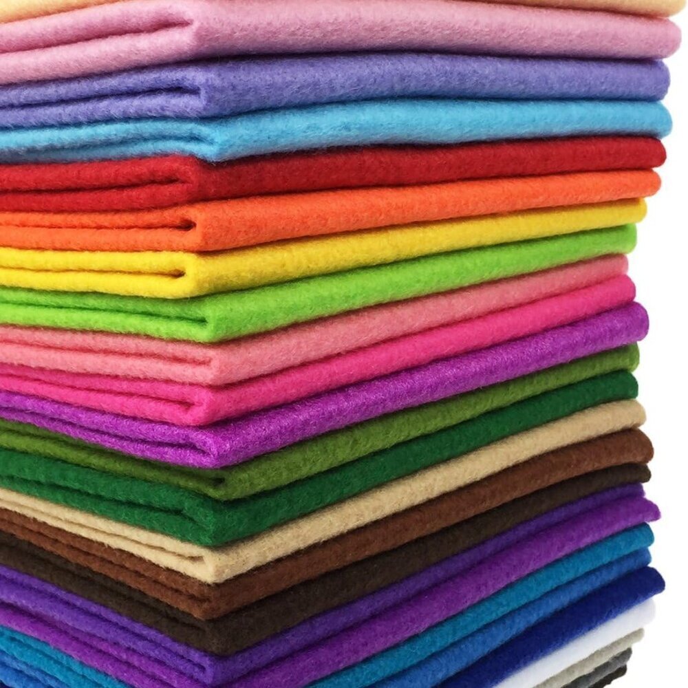 28pcs 12 x 8 inches 30cmx20cm 1.4mm Thick Soft Felt Fabric Sheet Assorted